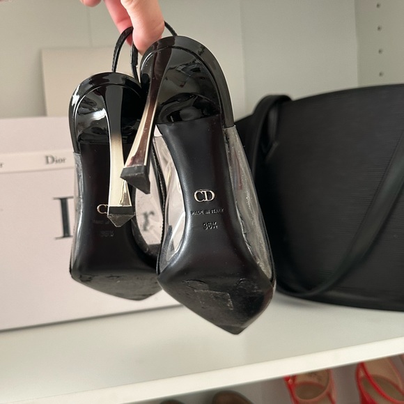 NWOB Dior Clear & Black Patent Leather Slingback - Picture 7 of 16